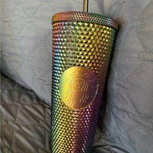 Limited Edition 2023 Starbucks Oil Slick Iridescent Studded Tumbler